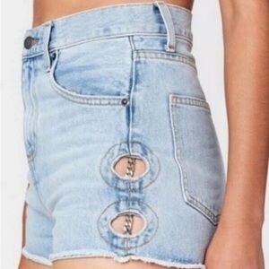 Carmar Light Blue Jean Shorts with Chain Detail